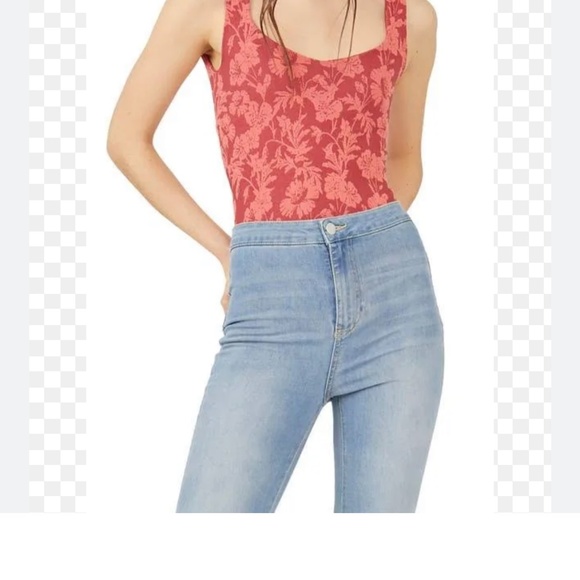 Free People Clean Lines Bodysuit-Orange - Picture 2 of 5